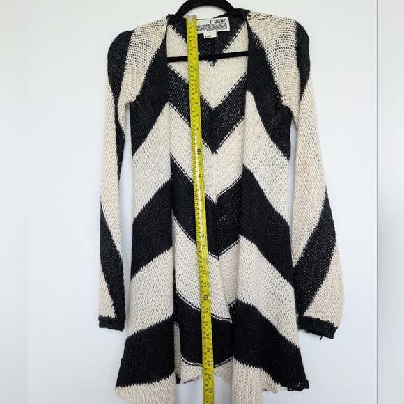 Rogan Organic Llama Alpaca Wool Fair Trade Chevron Cardigan Sweater Sz S/M - Picture 10 of 16